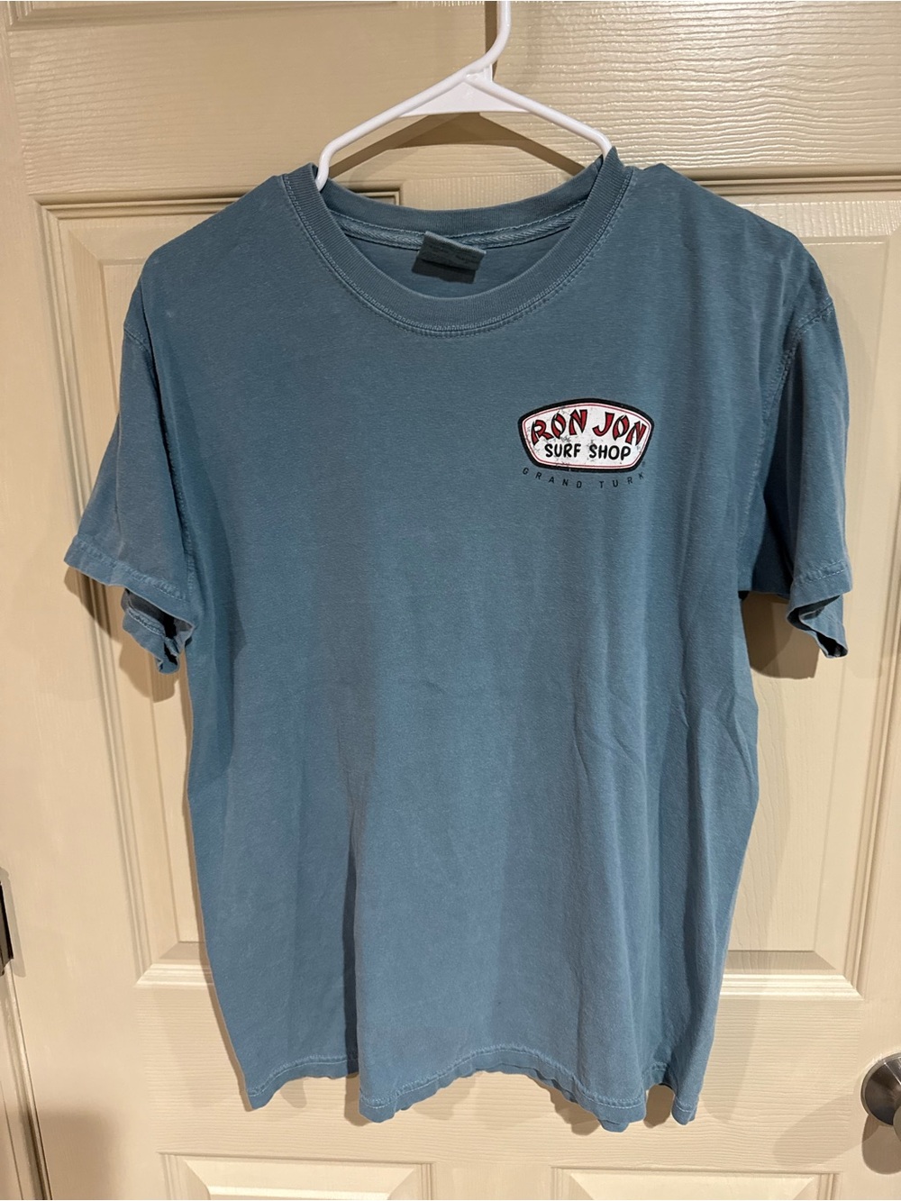 Comfort Colors Men's Short Sleeve Tee — Slate Blue with Ron Jon Chest Logo
